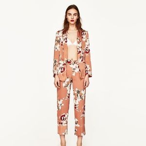 Zara Floral Blazer with Belt